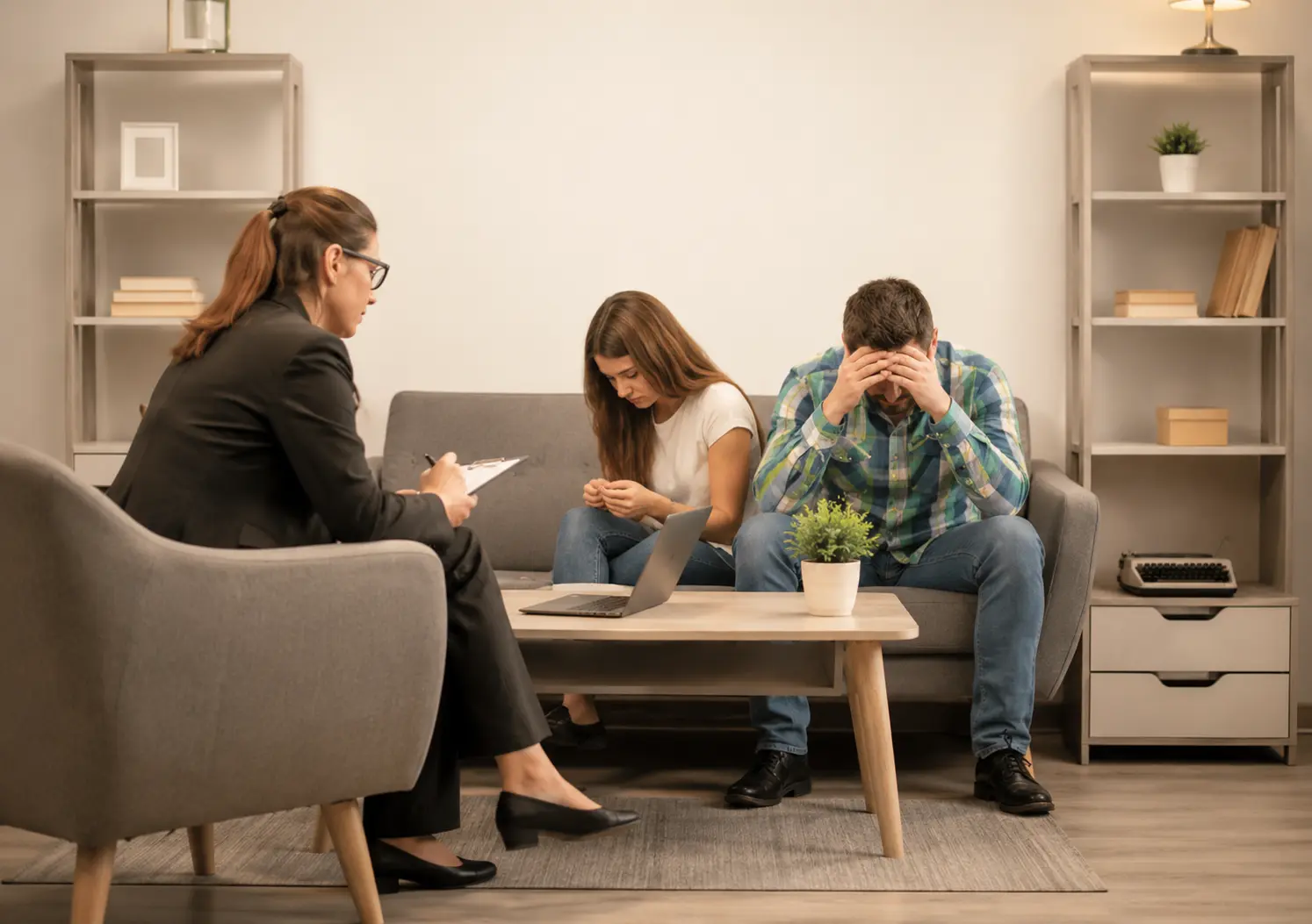 family member speaking with intake coordinator during addiction treatment admission