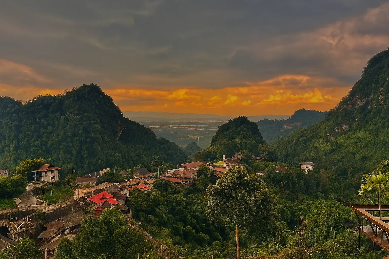 Rural Chiang Rai mountain village highlighting low-trigger environments supportive of residential addiction treatment stability