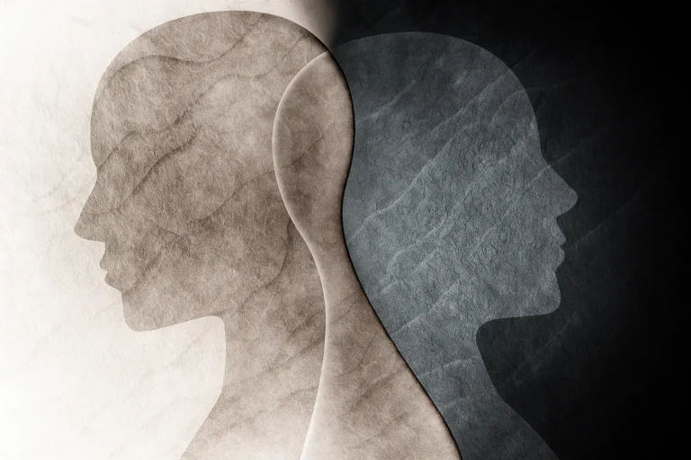 Abstract silhouette of two overlapping human profiles — symbol of dual diagnosis and integrated treatment at Siam Rehab