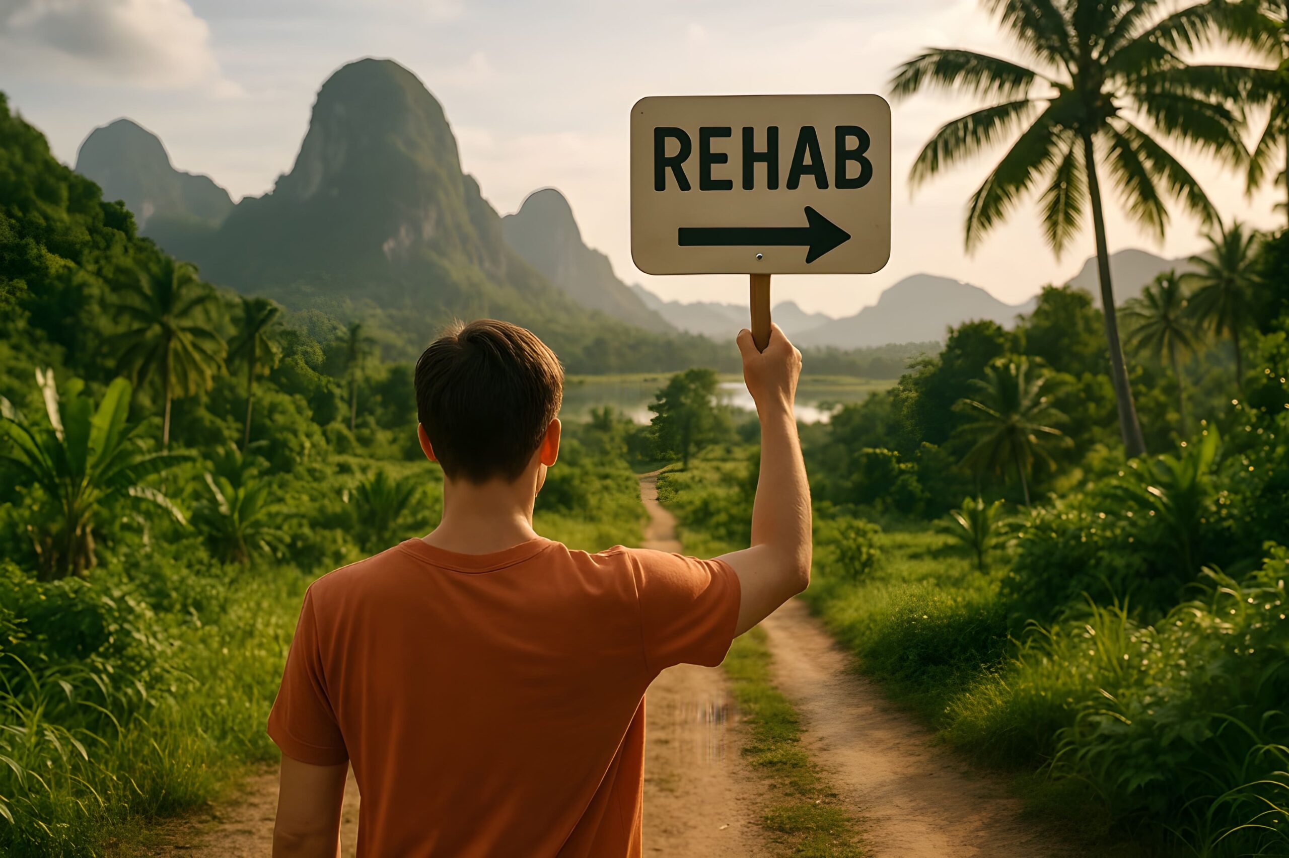 Hopeful image symbolizing the start of a recovery journey at rehab in Thailand's serene landscape