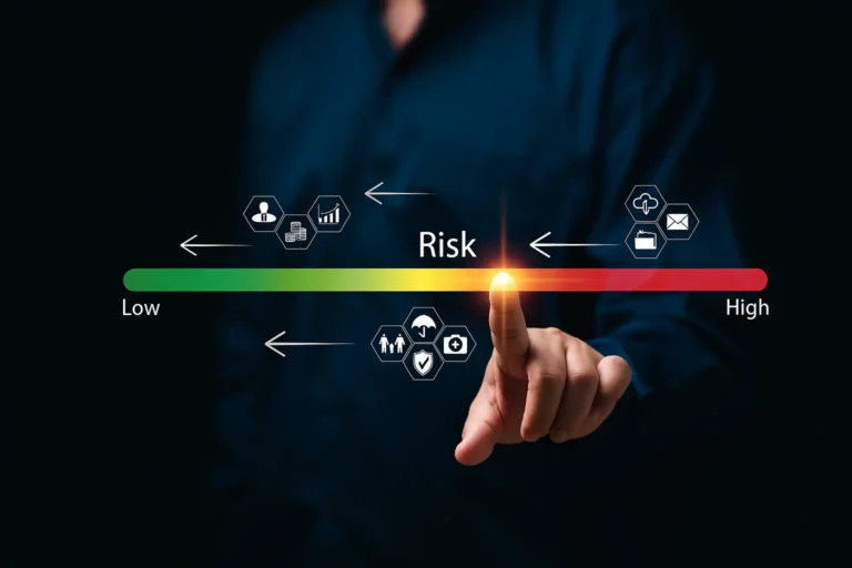 Abstract illustration representing early warning systems, clinical risk scoring, and behavioural risk monitoring in a residential addiction treatment setting.