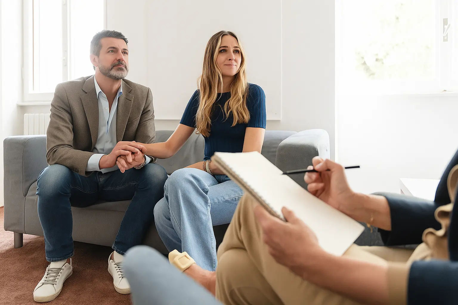 Family members participating in a counseling session focused on recovery support