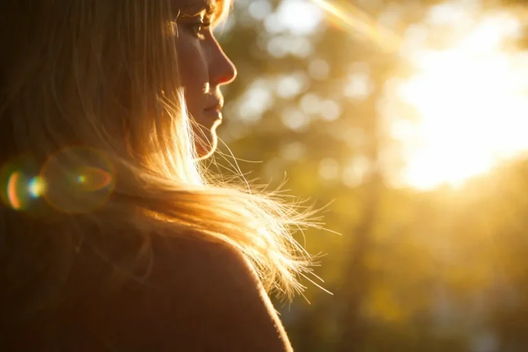 A woman in profile at sunset, considering how holistic therapies can support her medical addiction treatment plan.